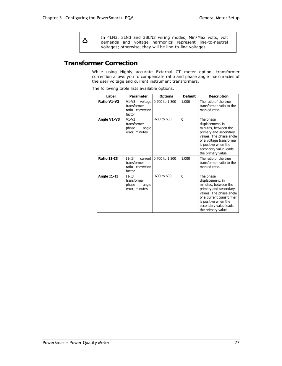 Transformer correction | E-Mon E-PS-E-RTU-N User Manual | Page 77 / 160