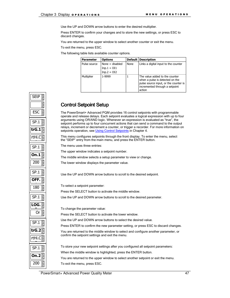 Control setpoint setup | E-Mon E-PS-A-RTU-N User Manual | Page 47 / 151