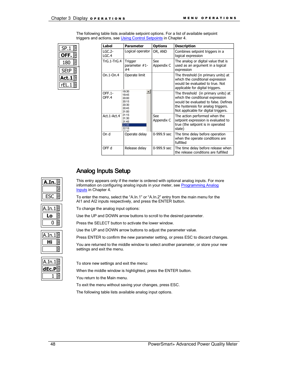 Analog inputs setup | E-Mon E-PS-A-RTU-N User Manual | Page 48 / 151