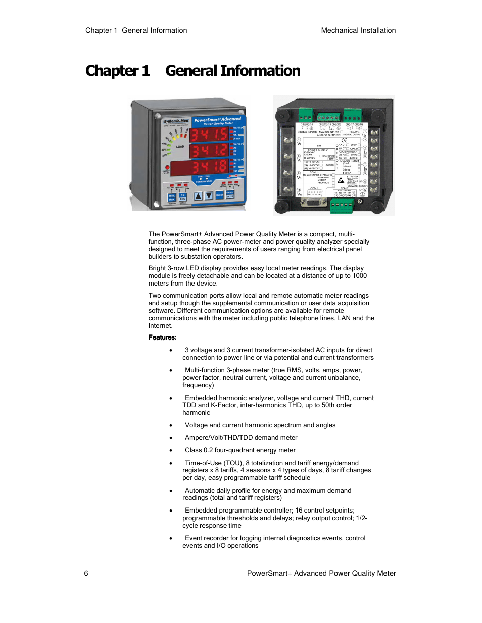 Chapter 1 general information | E-Mon E-PS-A-RTU-N User Manual | Page 6 / 151