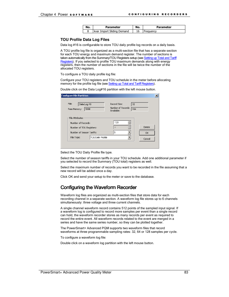 Configuring the waveform recorder | E-Mon E-PS-A-RTU-N User Manual | Page 83 / 151