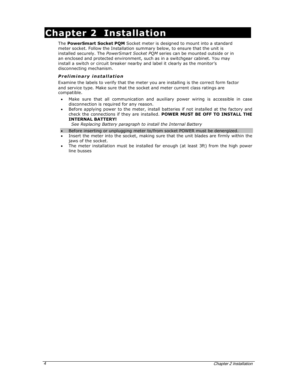 Chapter 2 installation | E-Mon E-PS-S-HV-RTU User Manual | Page 10 / 40