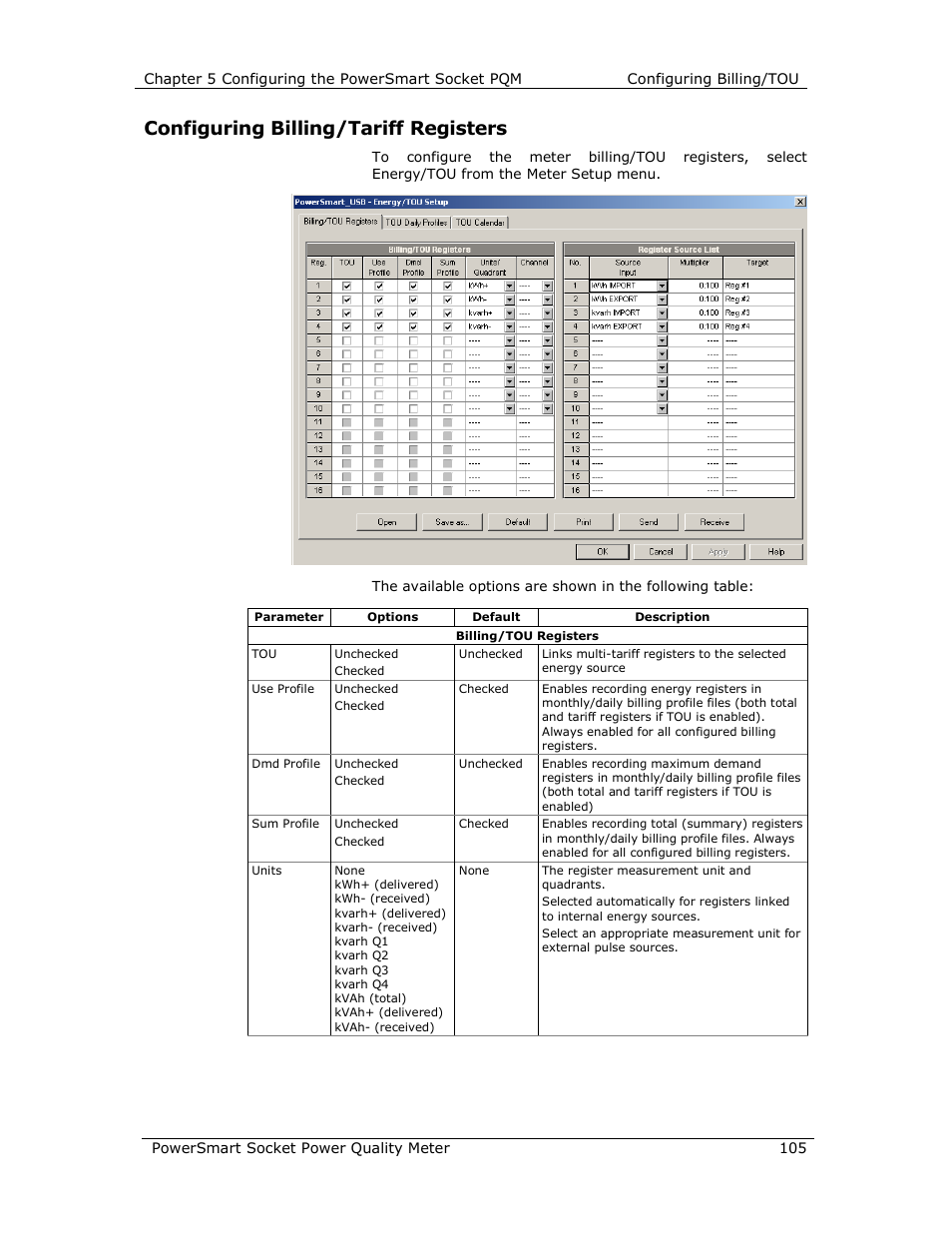 Configuring billing/tariff registers | E-Mon E-PS-S-HV-RTU User Manual | Page 105 / 232