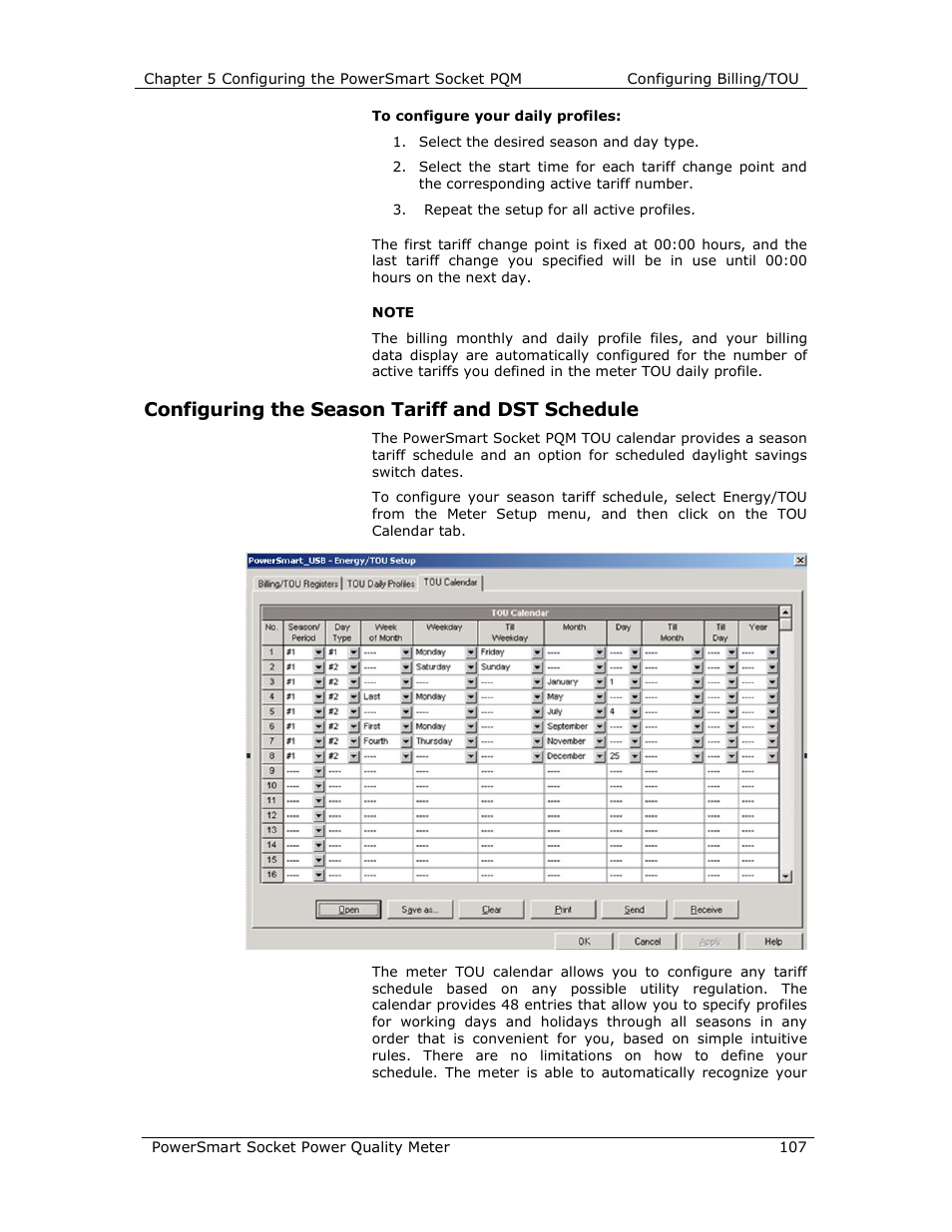 Configuring the season tariff and dst schedule | E-Mon E-PS-S-HV-RTU User Manual | Page 107 / 232