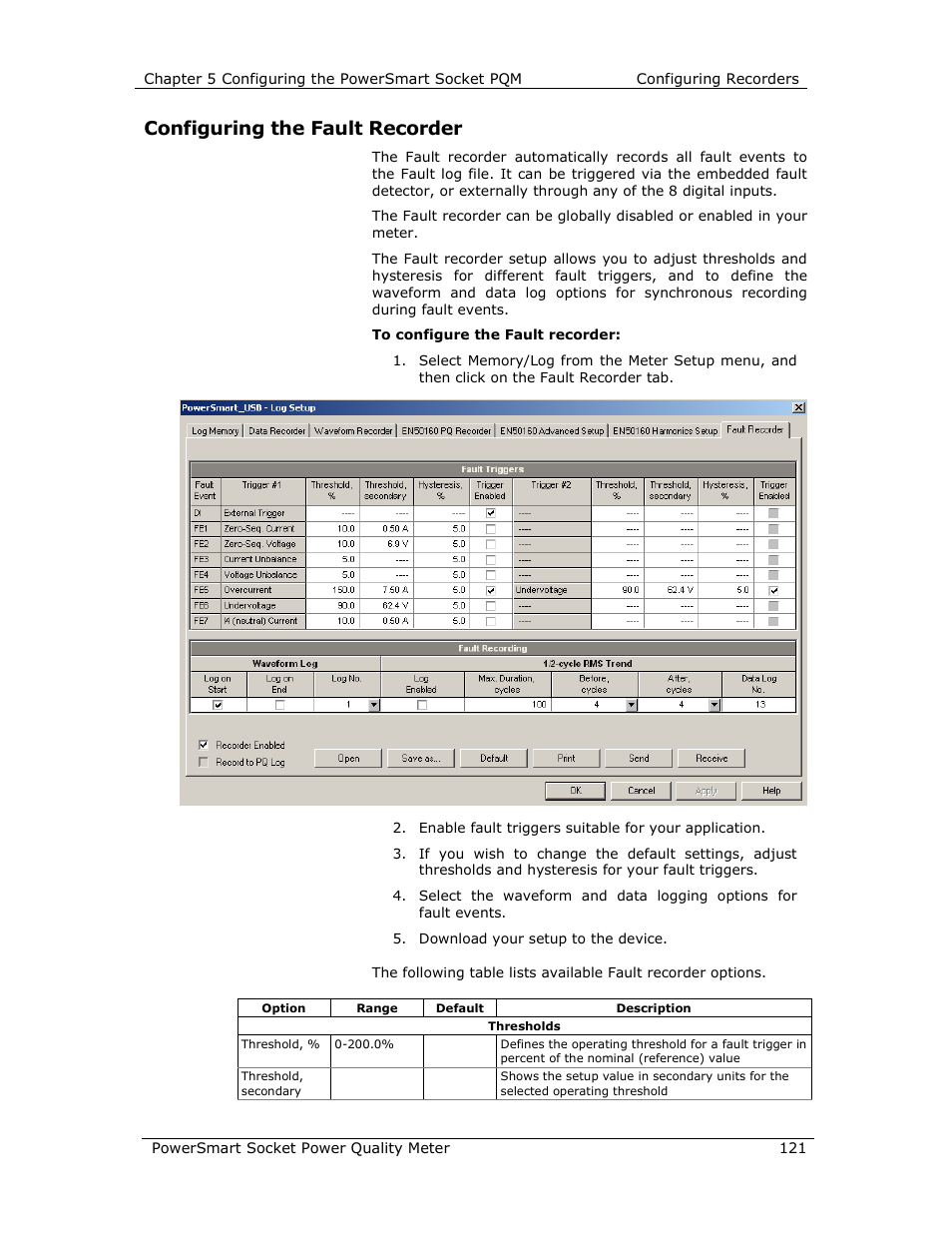 Configuring the fault recorder | E-Mon E-PS-S-HV-RTU User Manual | Page 121 / 232