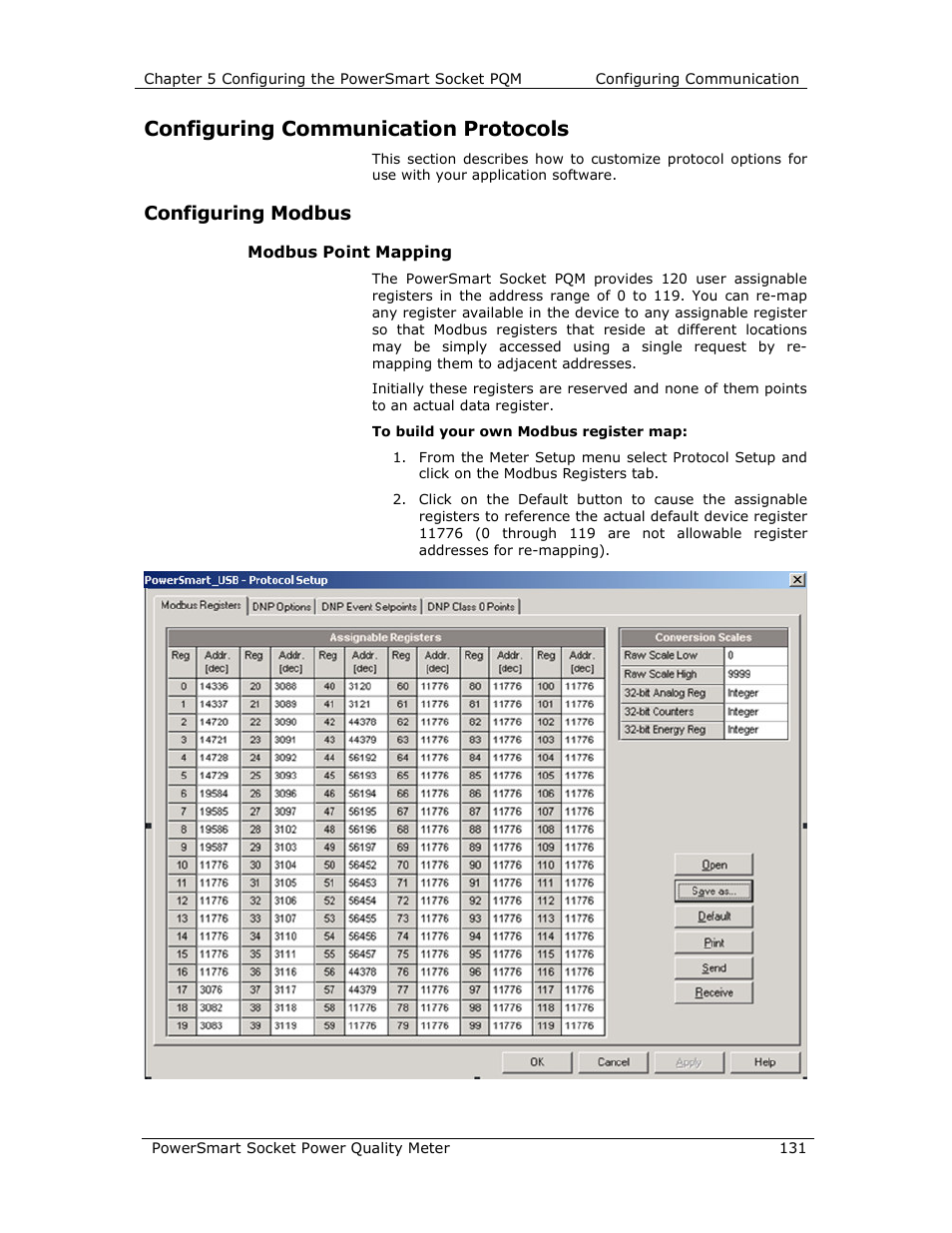 Configuring communication protocols, Configuring modbus | E-Mon E-PS-S-HV-RTU User Manual | Page 131 / 232
