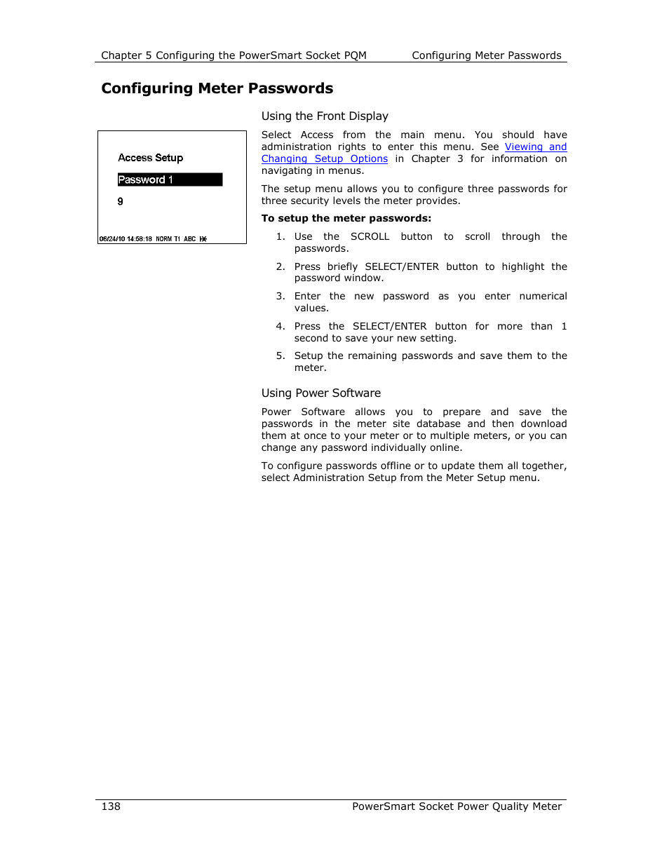 Configuring meter passwords | E-Mon E-PS-S-HV-RTU User Manual | Page 138 / 232