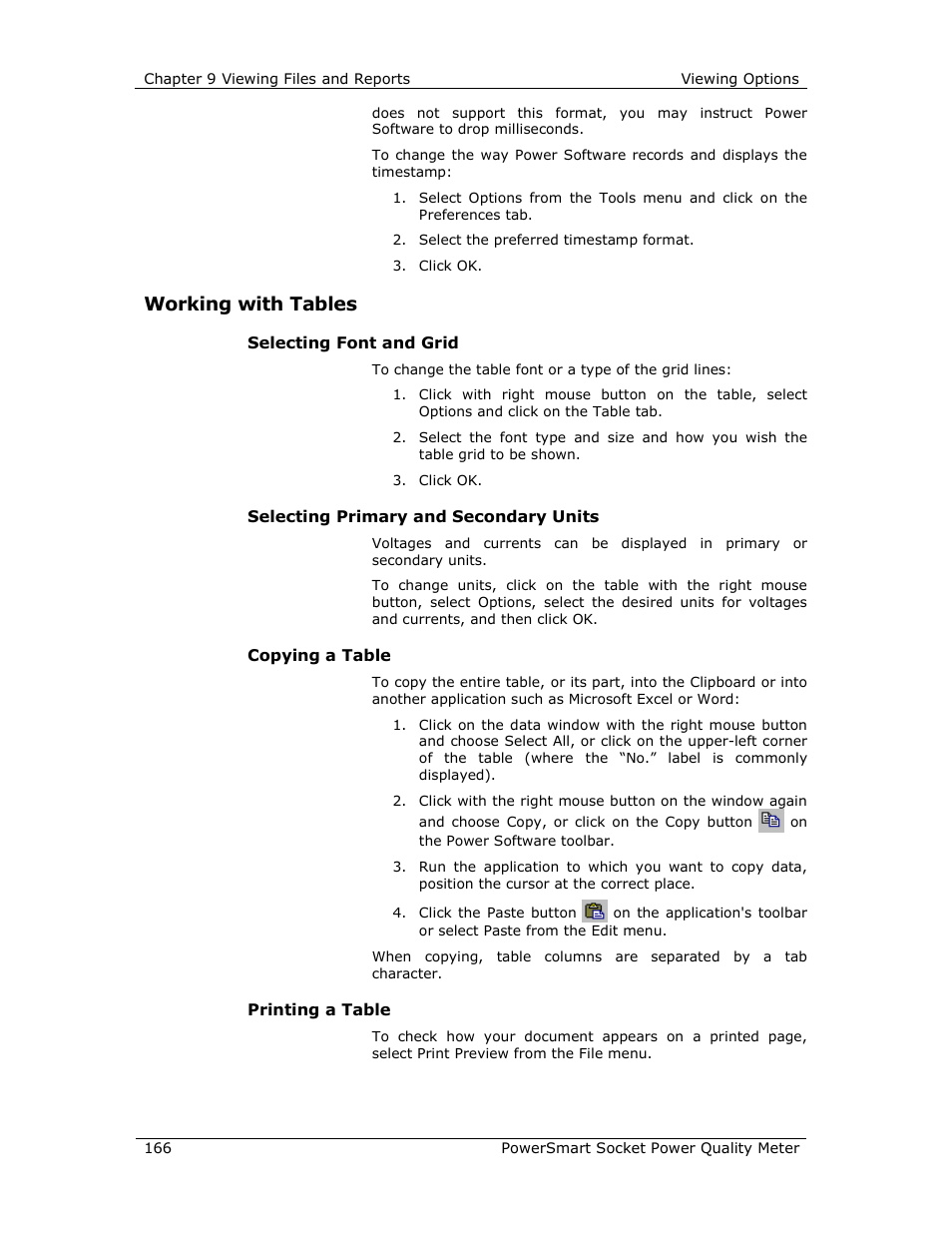 Working with tables | E-Mon E-PS-S-HV-RTU User Manual | Page 166 / 232