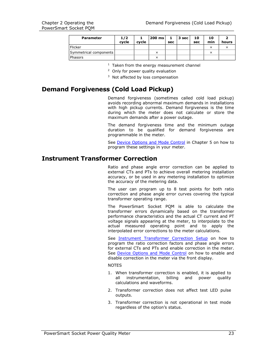 Demand forgiveness (cold load pickup), Instrument transformer correction | E-Mon E-PS-S-HV-RTU User Manual | Page 23 / 232