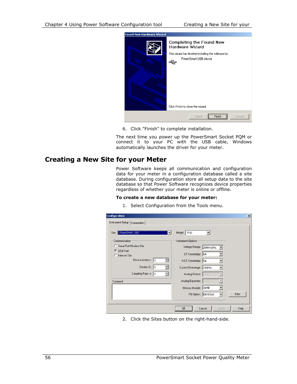 Creating a new site for your meter | E-Mon E-PS-S-HV-RTU User Manual | Page 56 / 232