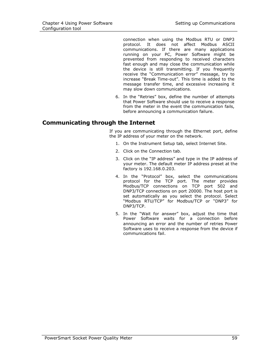 Communicating through the internet | E-Mon E-PS-S-HV-RTU User Manual | Page 59 / 232