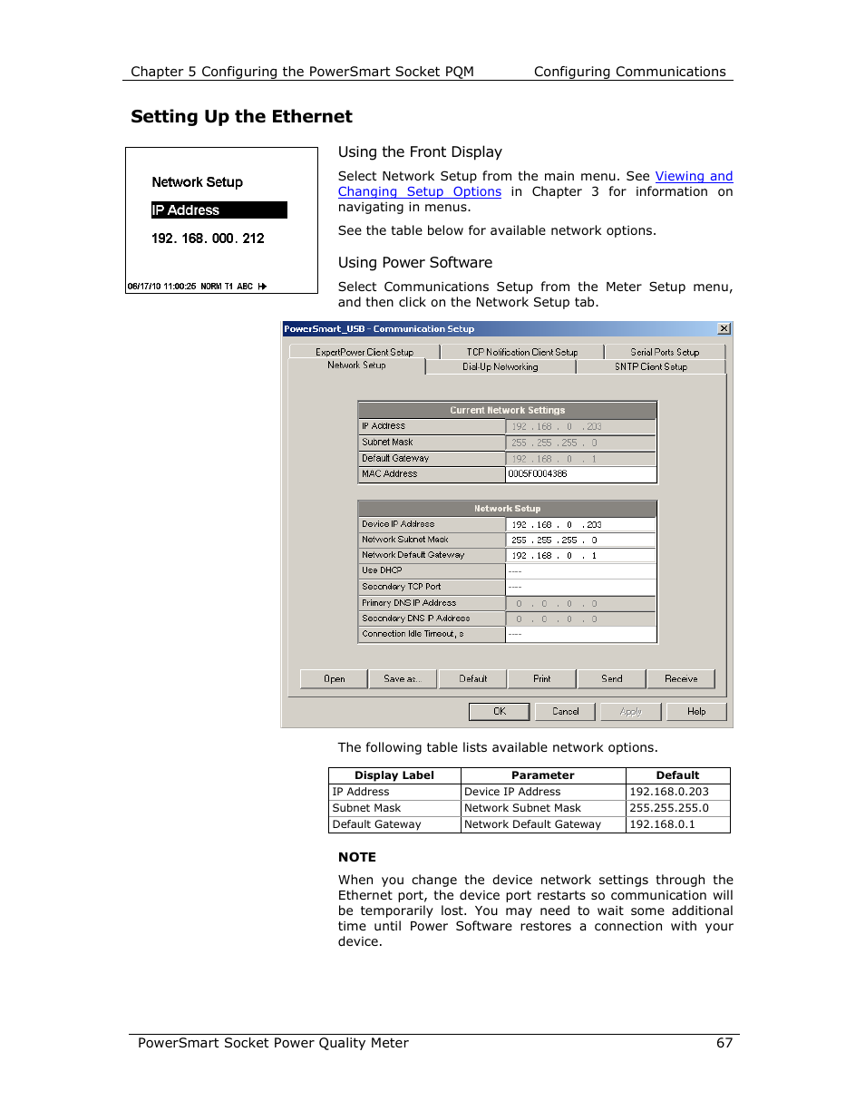 Setting up the ethernet | E-Mon E-PS-S-HV-RTU User Manual | Page 67 / 232