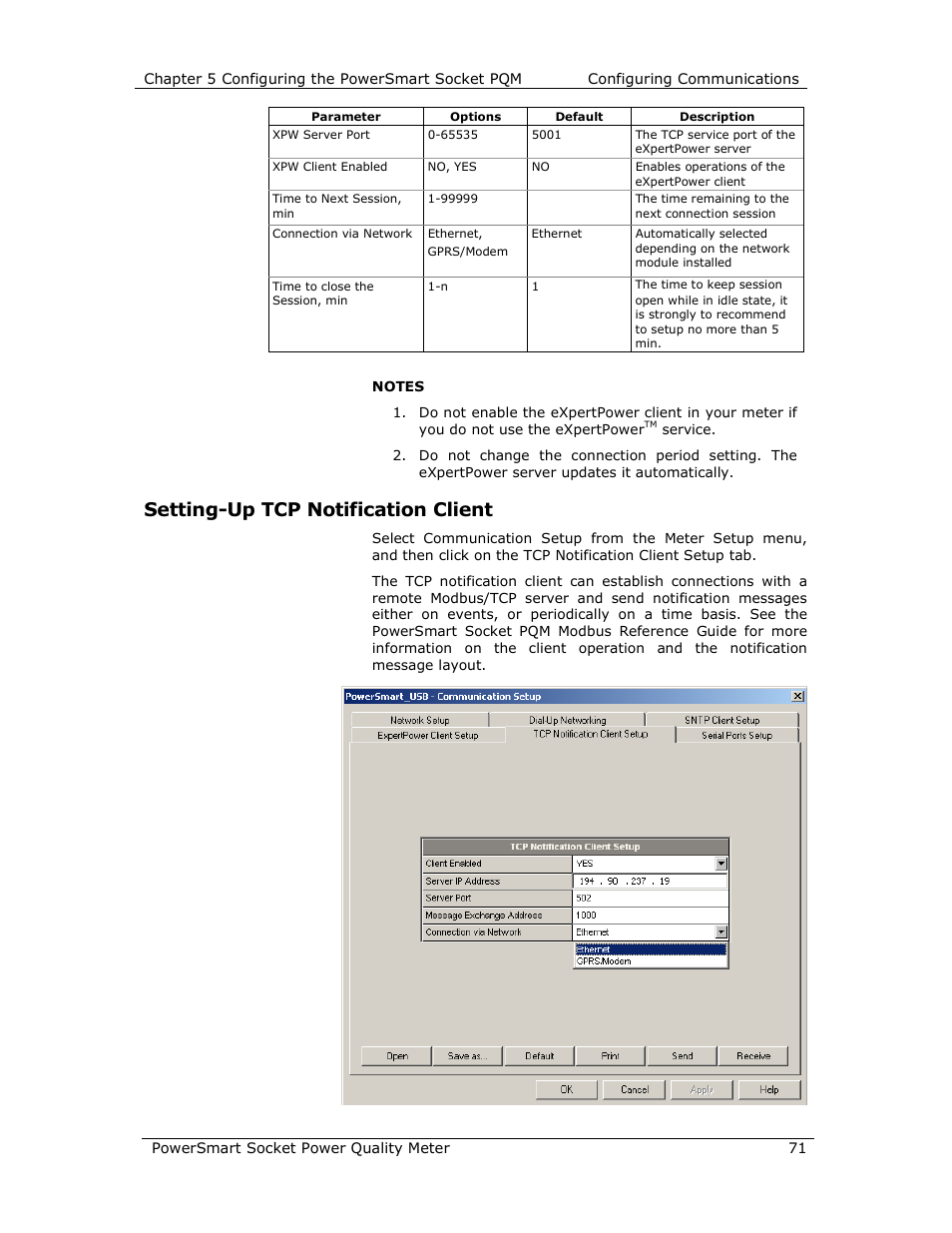 Setting-up tcp notification client | E-Mon E-PS-S-HV-RTU User Manual | Page 71 / 232