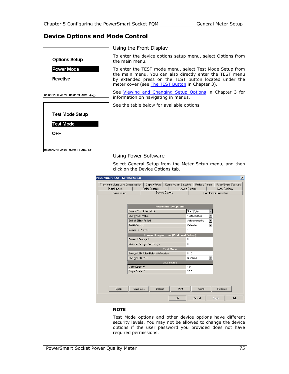 Device options and mode control | E-Mon E-PS-S-HV-RTU User Manual | Page 75 / 232
