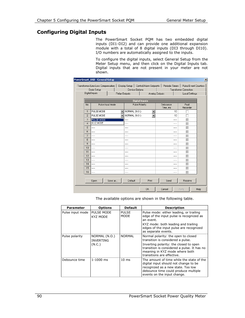 Configuring digital inputs | E-Mon E-PS-S-HV-RTU User Manual | Page 90 / 232