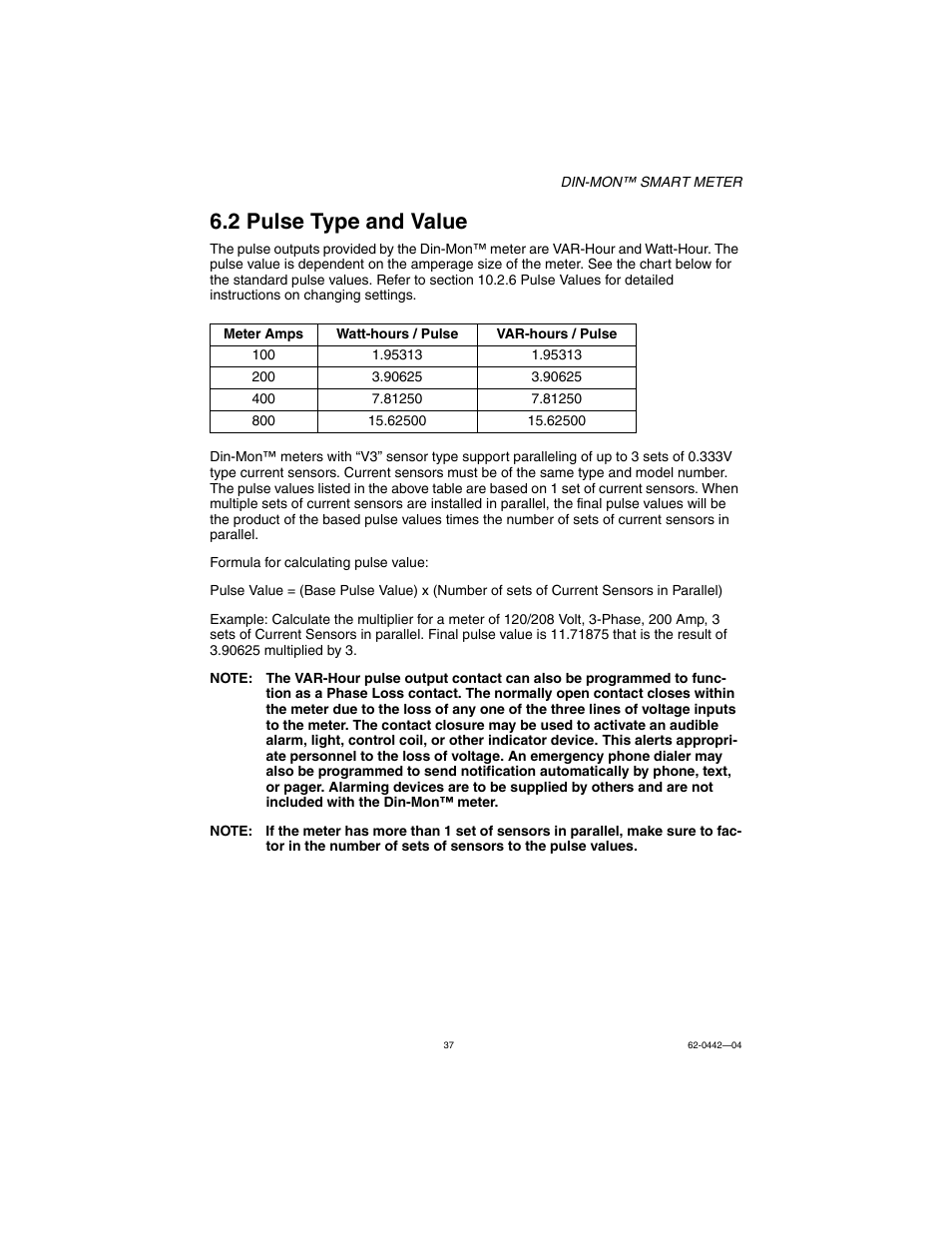 2 pulse type and value | E-Mon E-D5-600800-S*SPL3-V3KIT3 User Manual | Page 37 / 72
