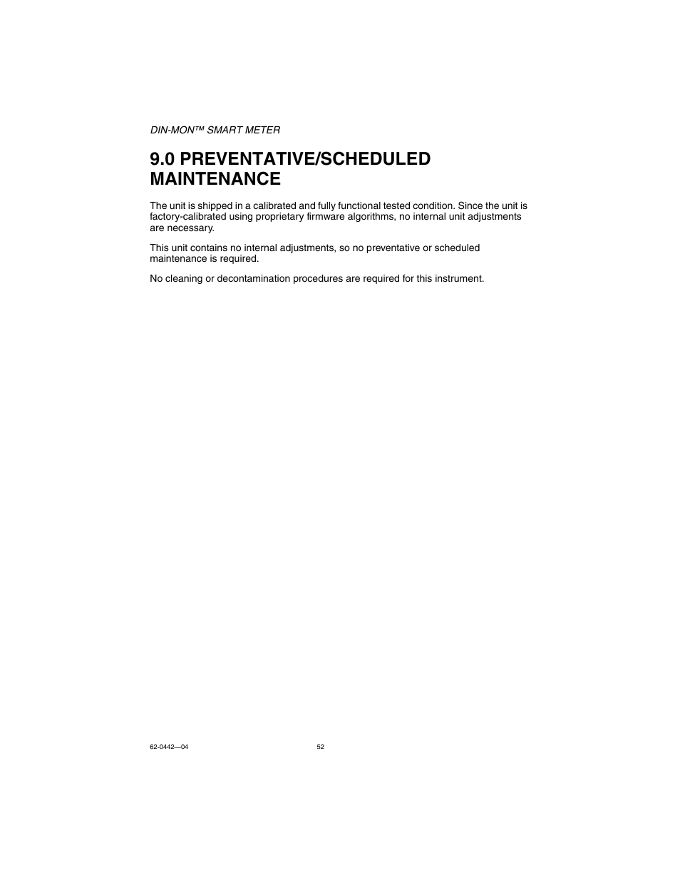 0 preventative/scheduled maintenance | E-Mon E-D5-600800-S*SPL3-V3KIT3 User Manual | Page 52 / 72