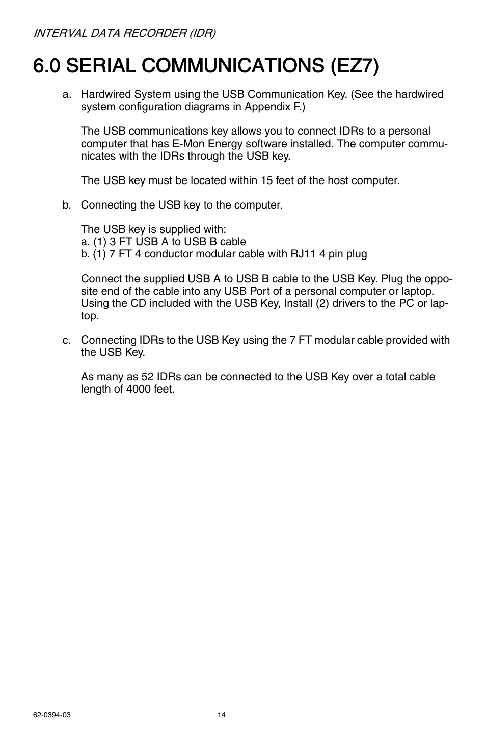 0 serial communications (ez7) | E-Mon EIDR-16J*RJ User Manual | Page 14 / 40