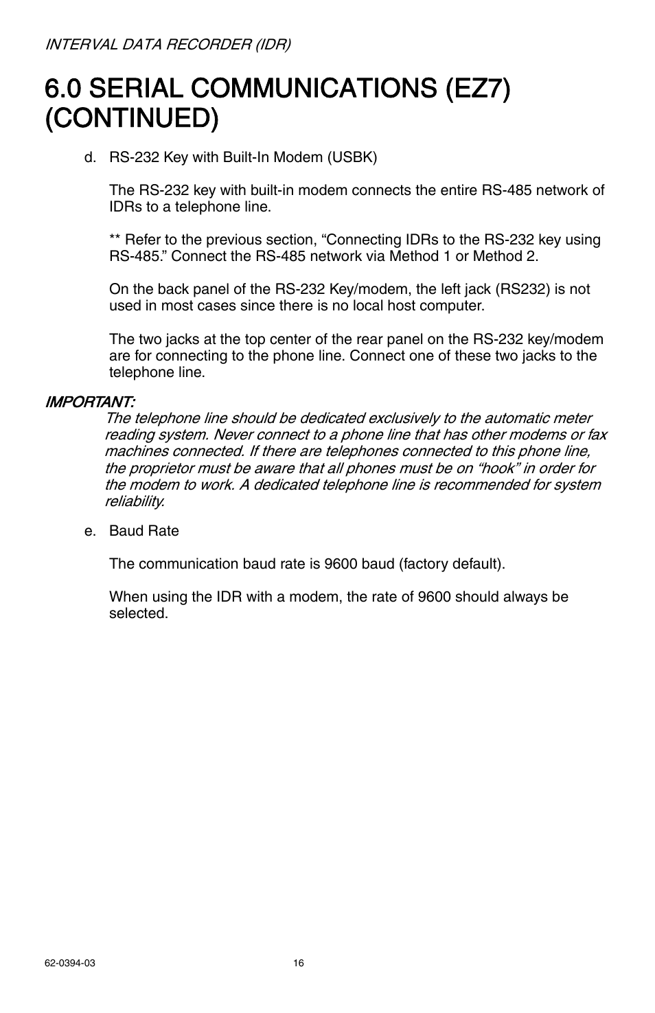 0 serial communications (ez7) (continued) | E-Mon EIDR-16J*RJ User Manual | Page 16 / 40