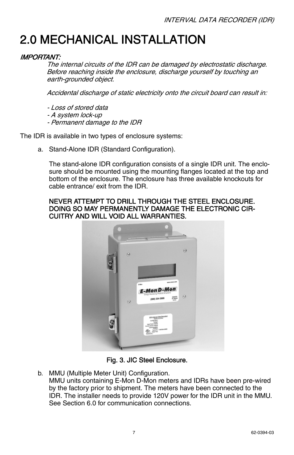 0 mechanical installation | E-Mon EIDR-16J*RJ User Manual | Page 7 / 40