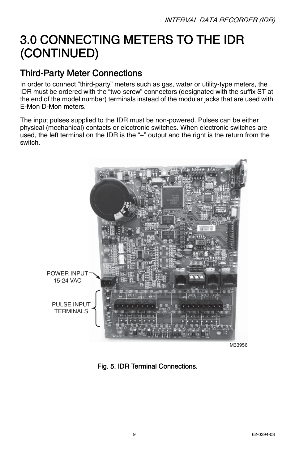 0 connecting meters to the idr (continued), Third-party meter connections | E-Mon EIDR-16J*RJ User Manual | Page 9 / 40