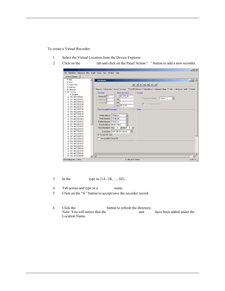 How do i create a virtual recorder | E-Mon Energy Software User Manual | Page 108 / 223