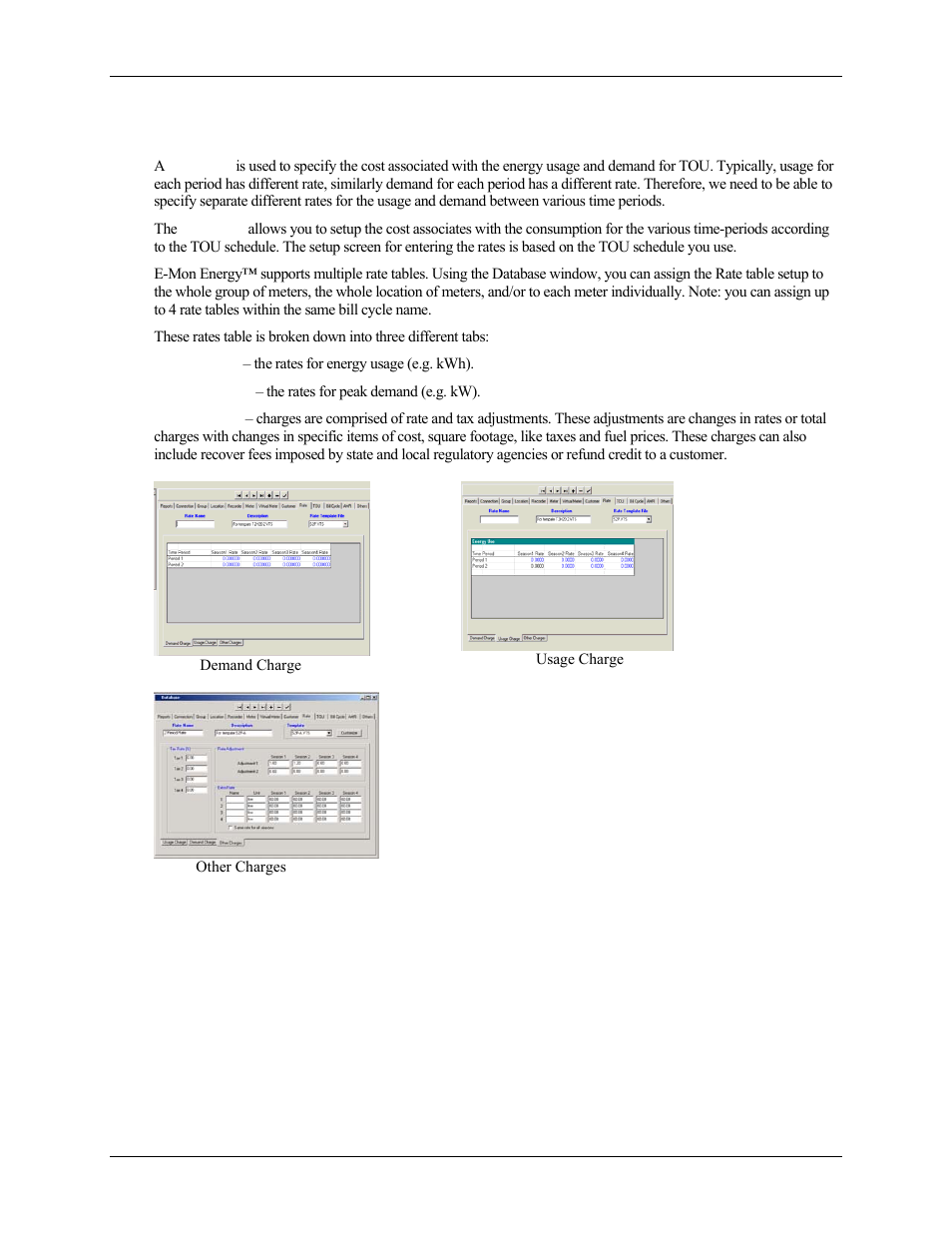 How is the rate table used | E-Mon Energy Software User Manual | Page 125 / 223