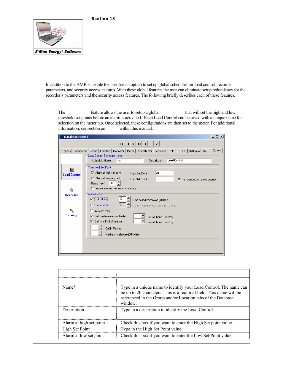 Section 13 - other features, Other features, What are the other features | E-Mon Energy Software User Manual | Page 132 / 223