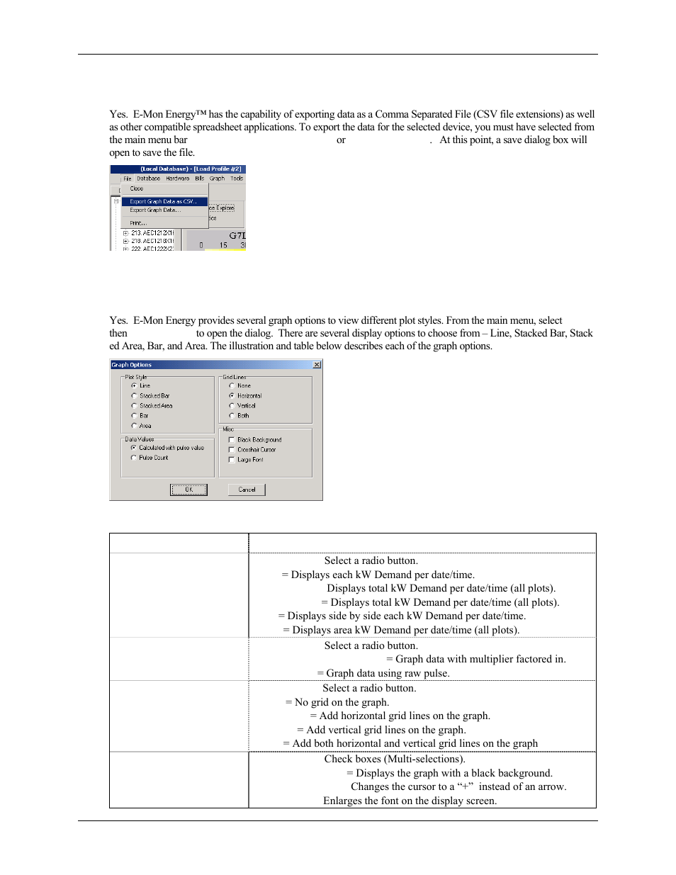 Can i change the graph display view | E-Mon Energy Software User Manual | Page 158 / 223