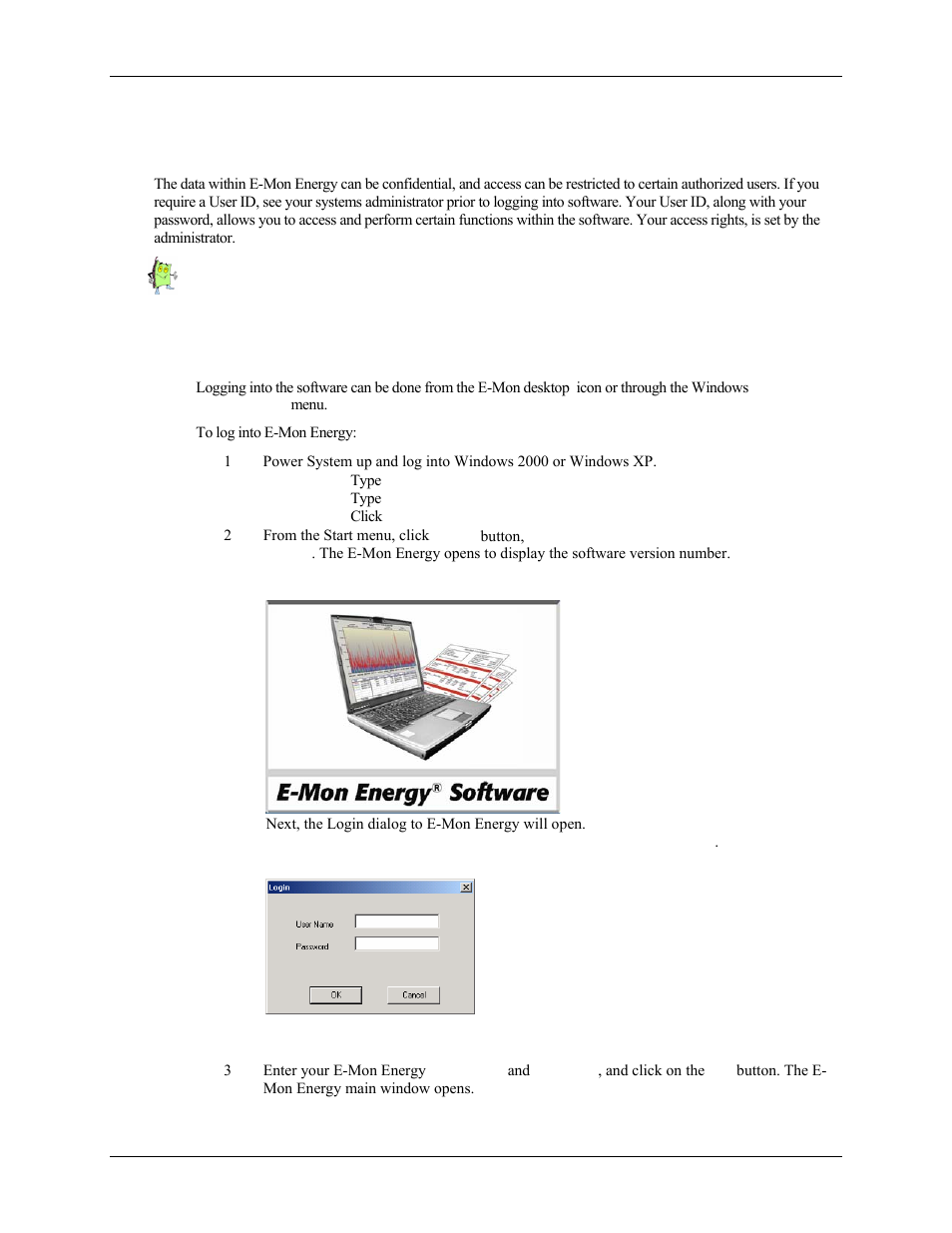 How do i log into e-mon energy | E-Mon Energy Software User Manual | Page 23 / 223