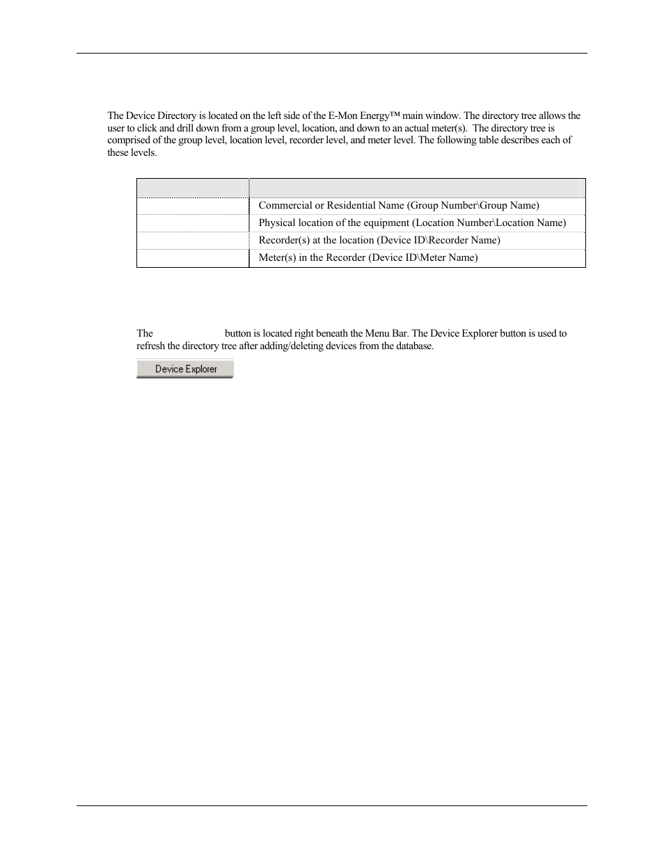 What is the device directory | E-Mon Energy Software User Manual | Page 30 / 223