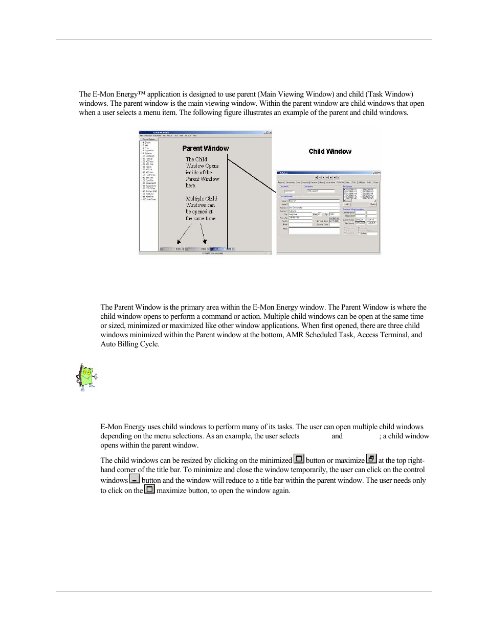 What are the window components | E-Mon Energy Software User Manual | Page 31 / 223