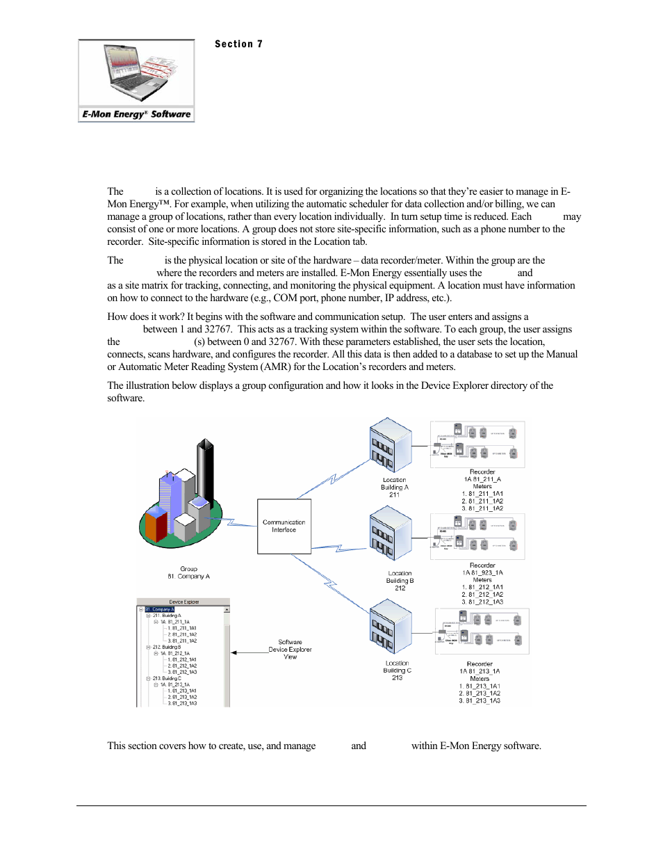 Section 7 - group and location, Group and location, What are group and location | E-Mon Energy Software User Manual | Page 58 / 223