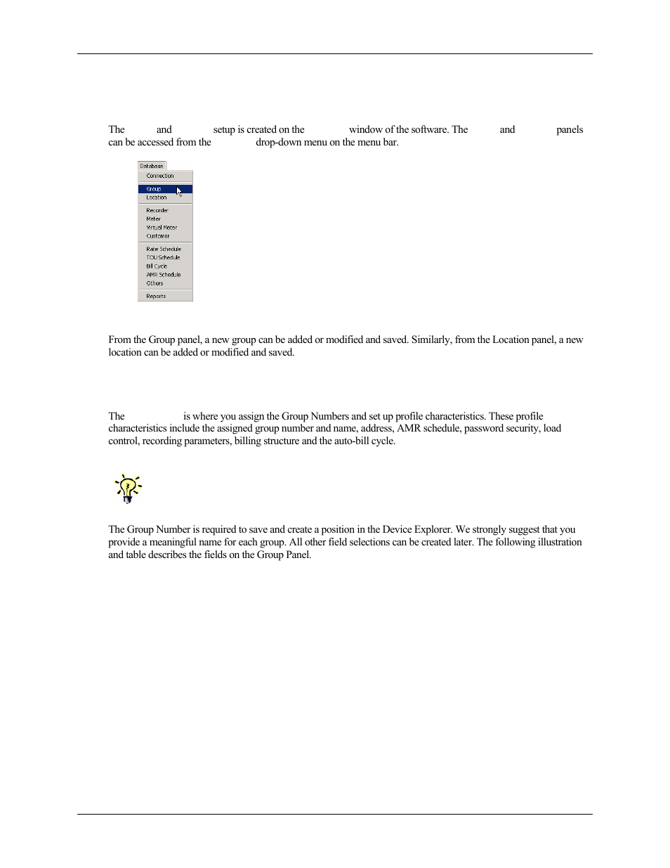 Where do i setup a group and location, What is the group panel | E-Mon Energy Software User Manual | Page 59 / 223