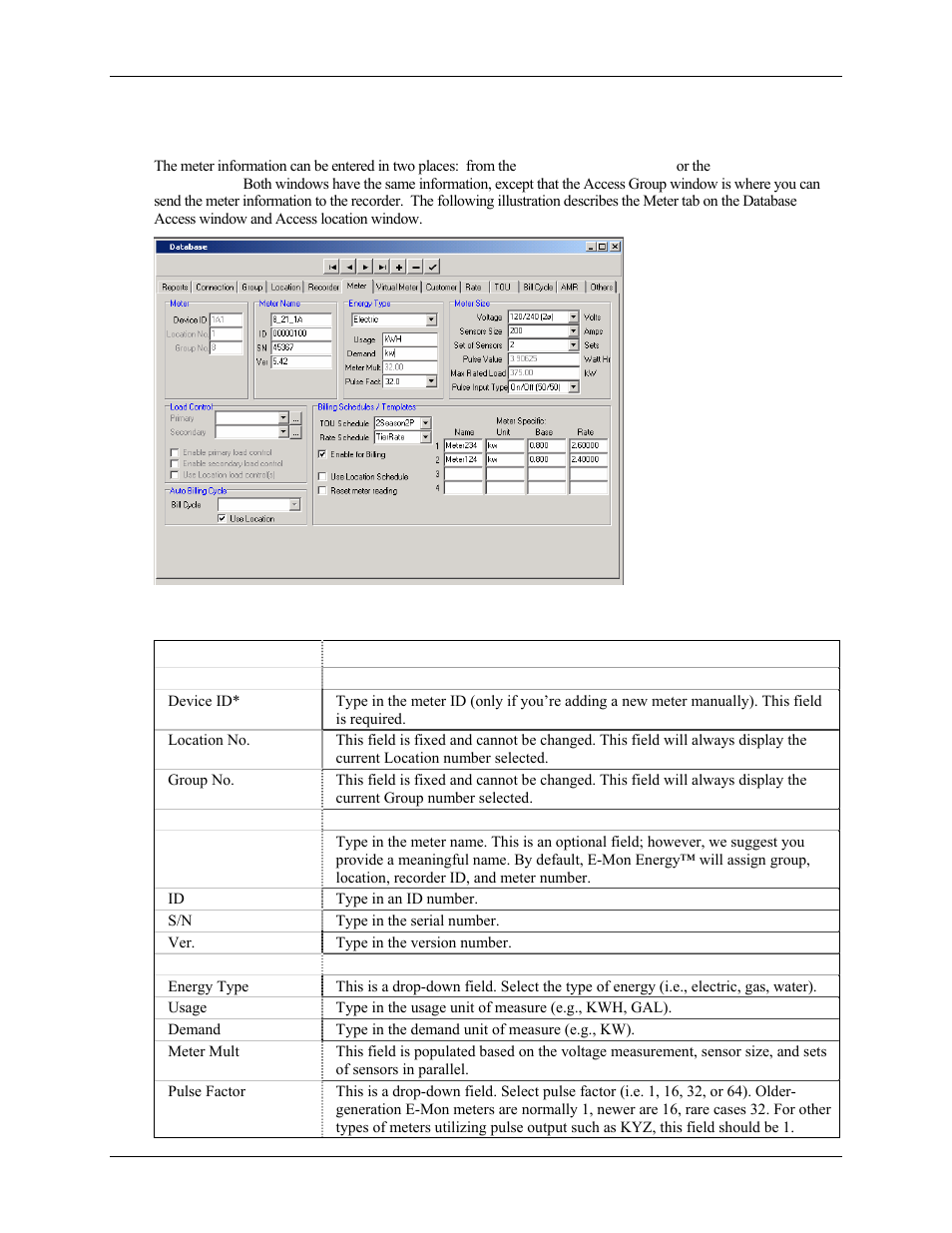 Where do i enter the meter information | E-Mon Energy Software User Manual | Page 97 / 223