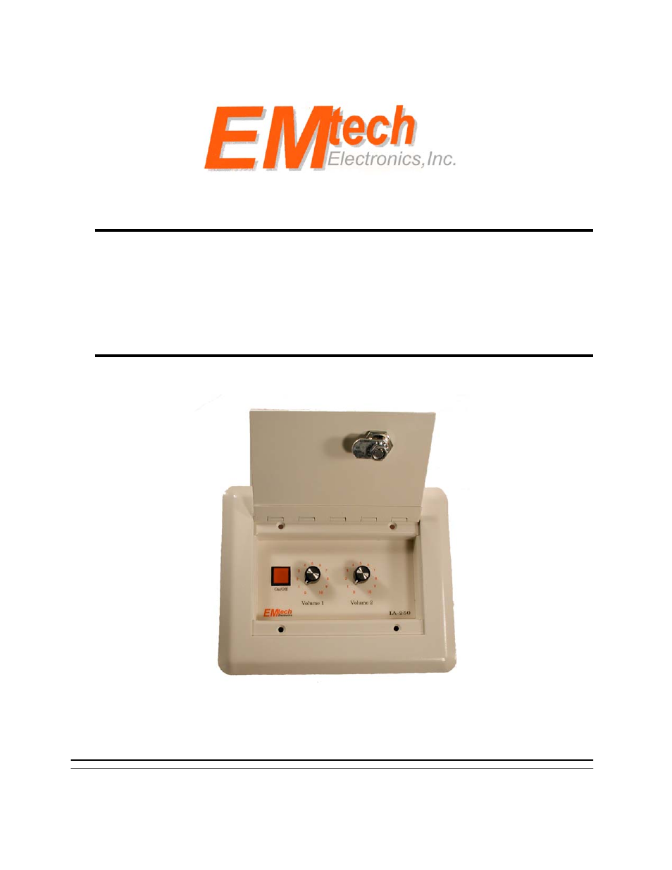 Emtech Electronics IA-250 User Manual | 6 pages