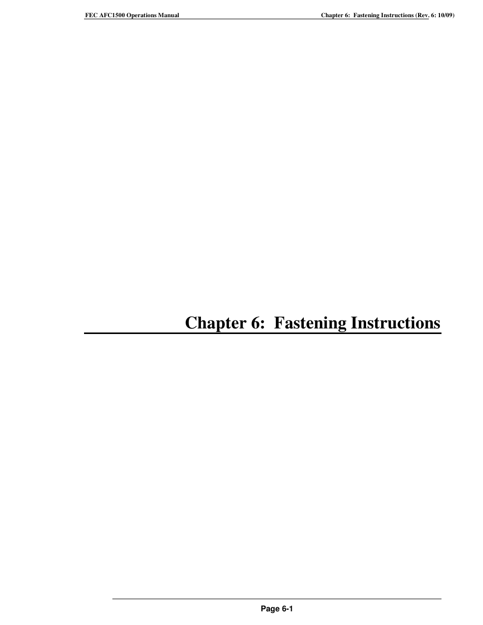 Chapter 6: fastening instructions | FEC AFC1500 User Manual | Page 87 / 198