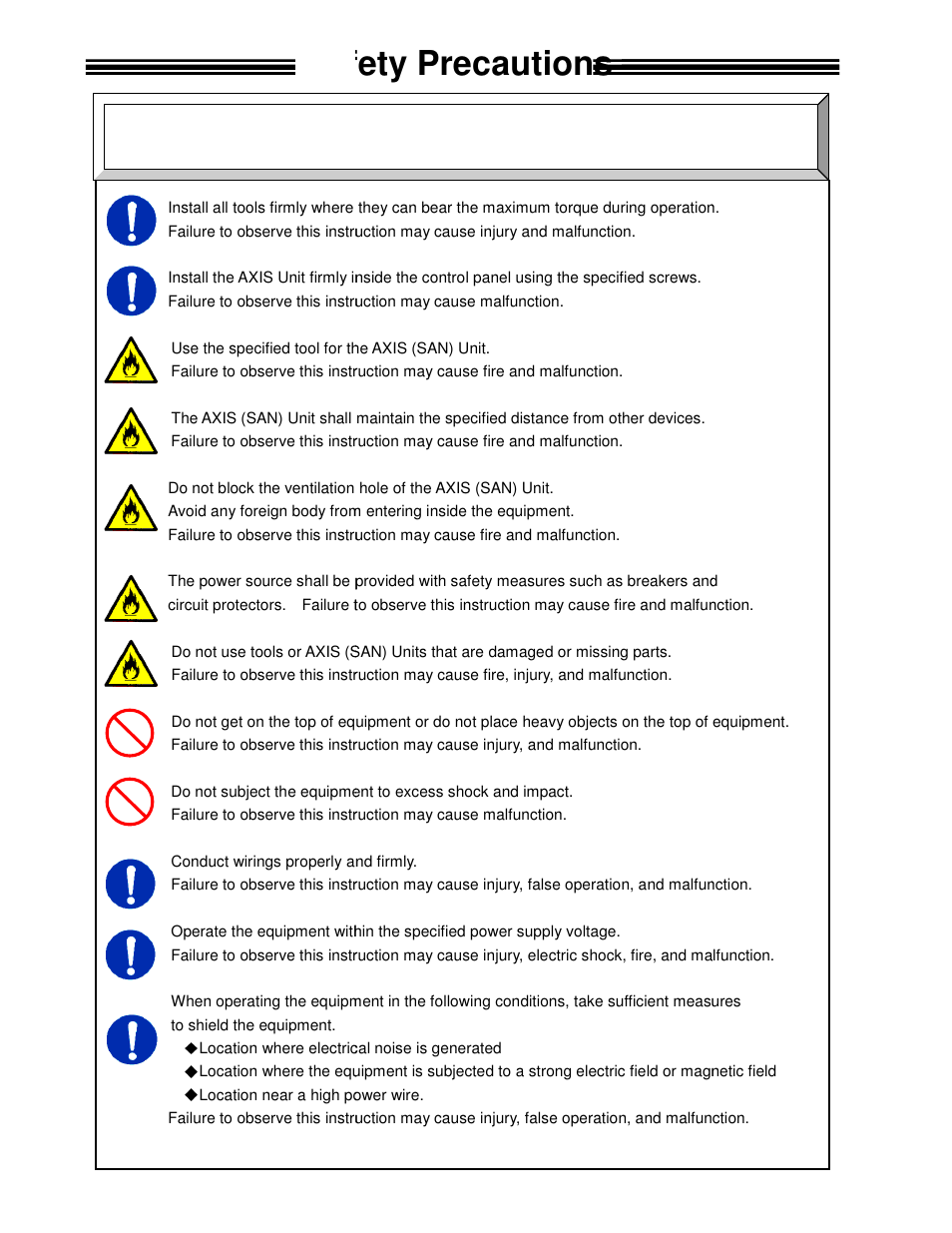 Safety precautions, Caution, Installation / wiring | FEC AFC1500 User Manual | Page 9 / 198