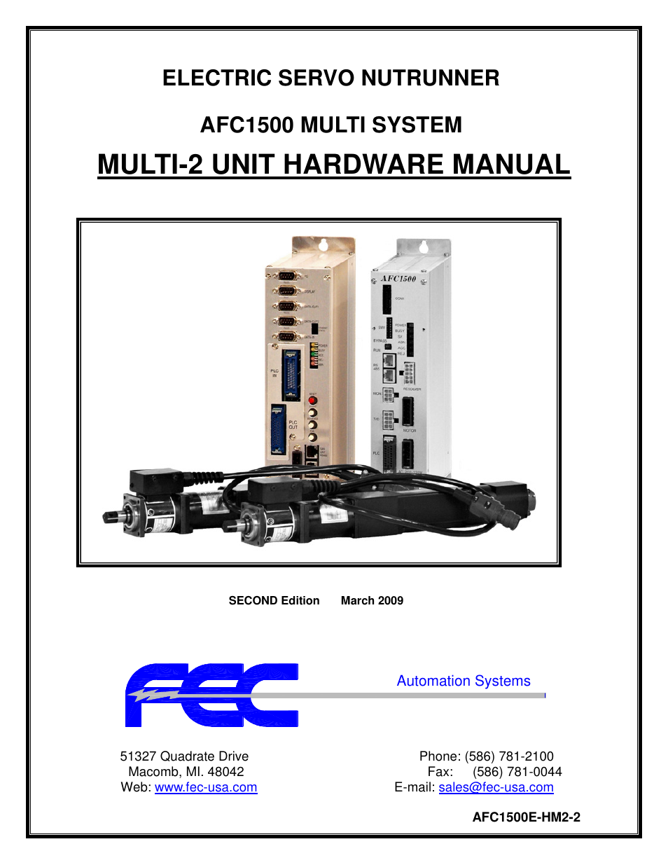 FEC AFC1500 User Manual | 129 pages