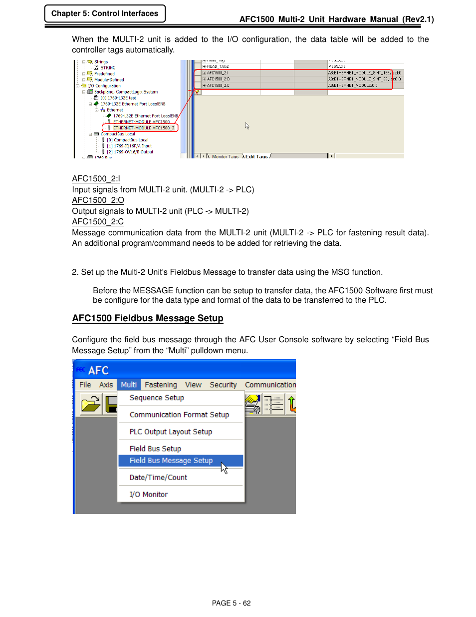 FEC AFC1500 User Manual | Page 106 / 129