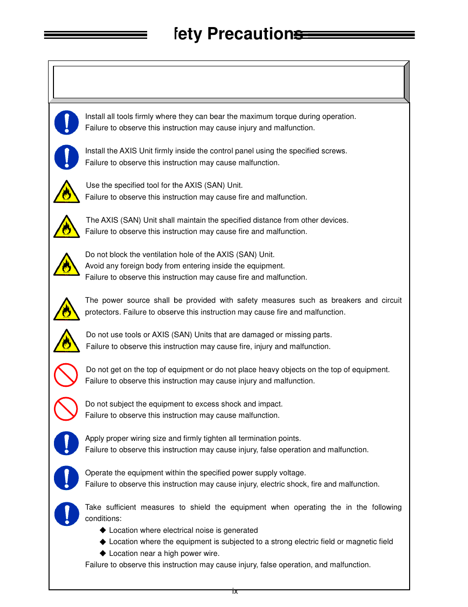 Safety precautions, Caution, Installation / wiring | FEC AFC1500 User Manual | Page 9 / 129