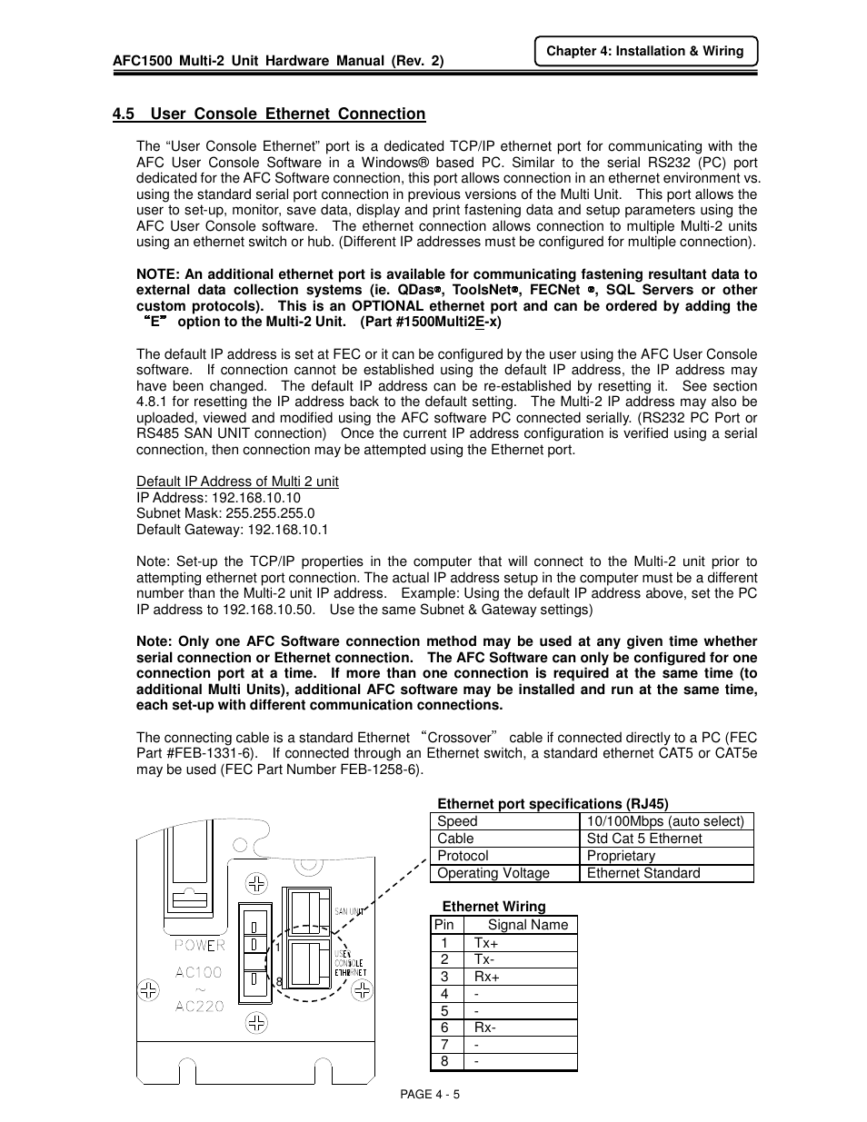 FEC AFC1500 User Manual | Page 5 / 20