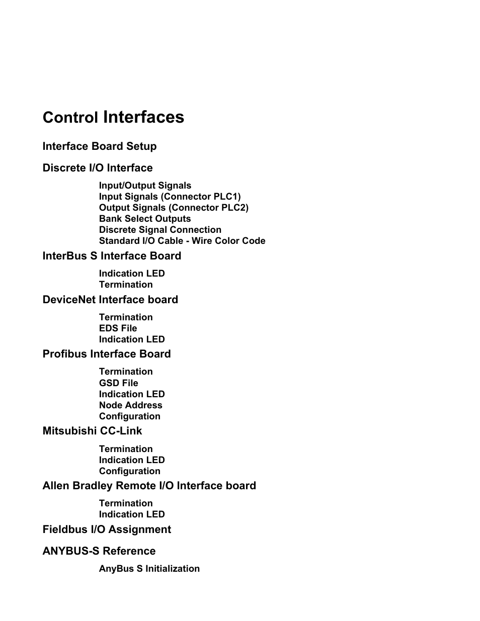 Interfaces, Control | FEC AFC1500 User Manual | Page 4 / 63