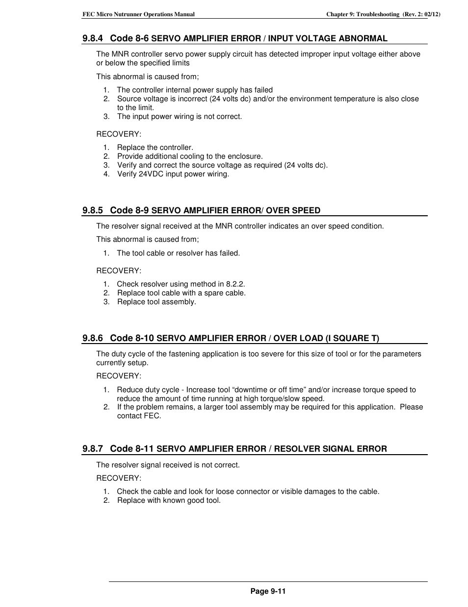 FEC MICRO NR User Manual | Page 113 / 118