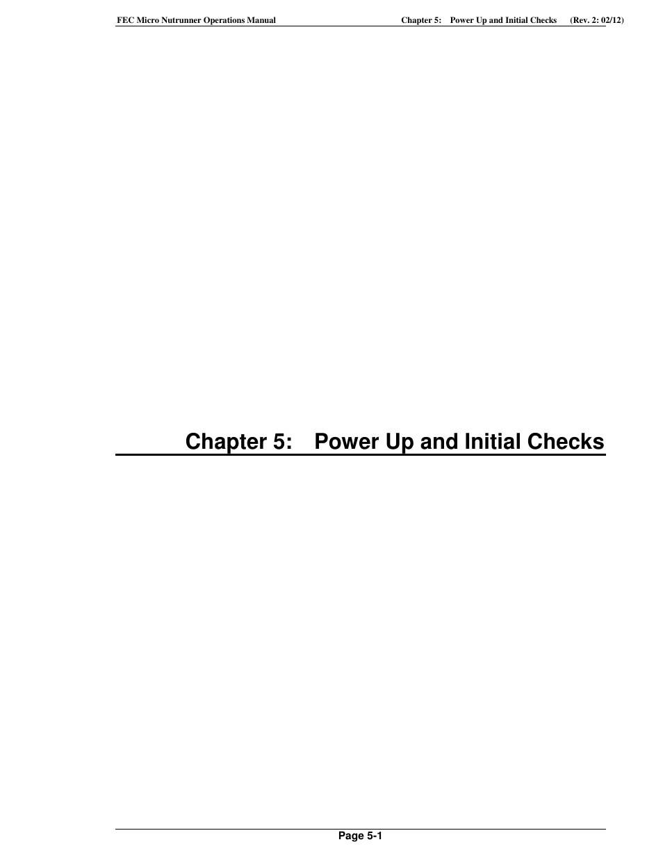 Micro_nr_e5.pdf, Chapter 5: power up and initial checks | FEC MICRO NR User Manual | Page 53 / 118