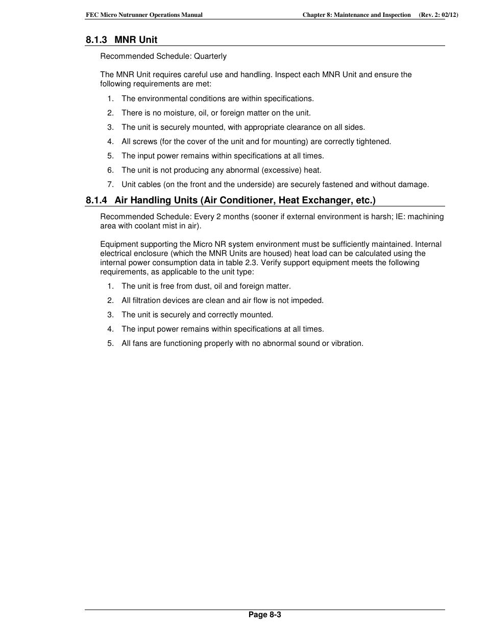 FEC MICRO NR User Manual | Page 99 / 118