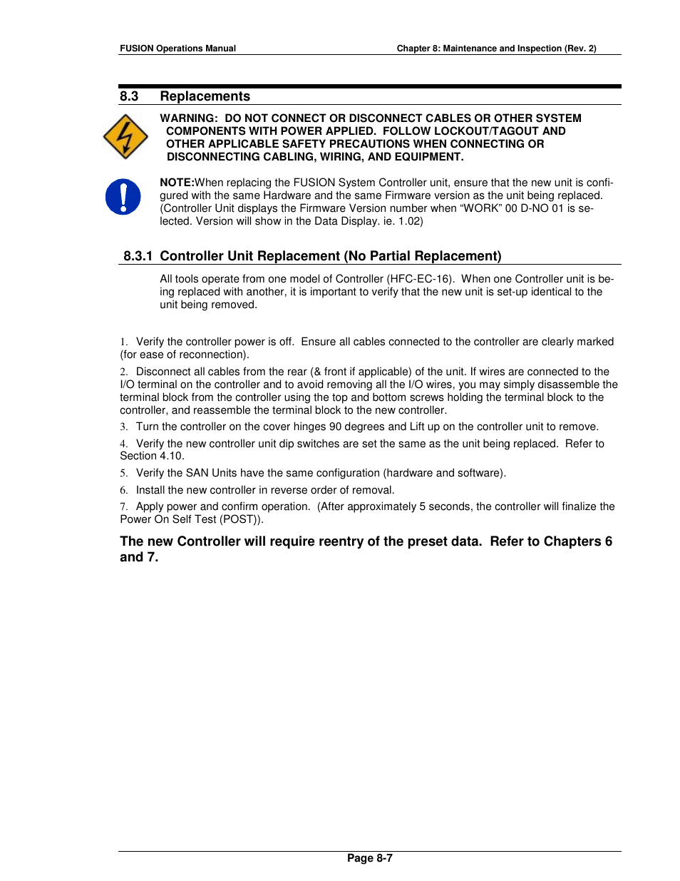 FEC FUSIONE-HS-2 User Manual | Page 167 / 183