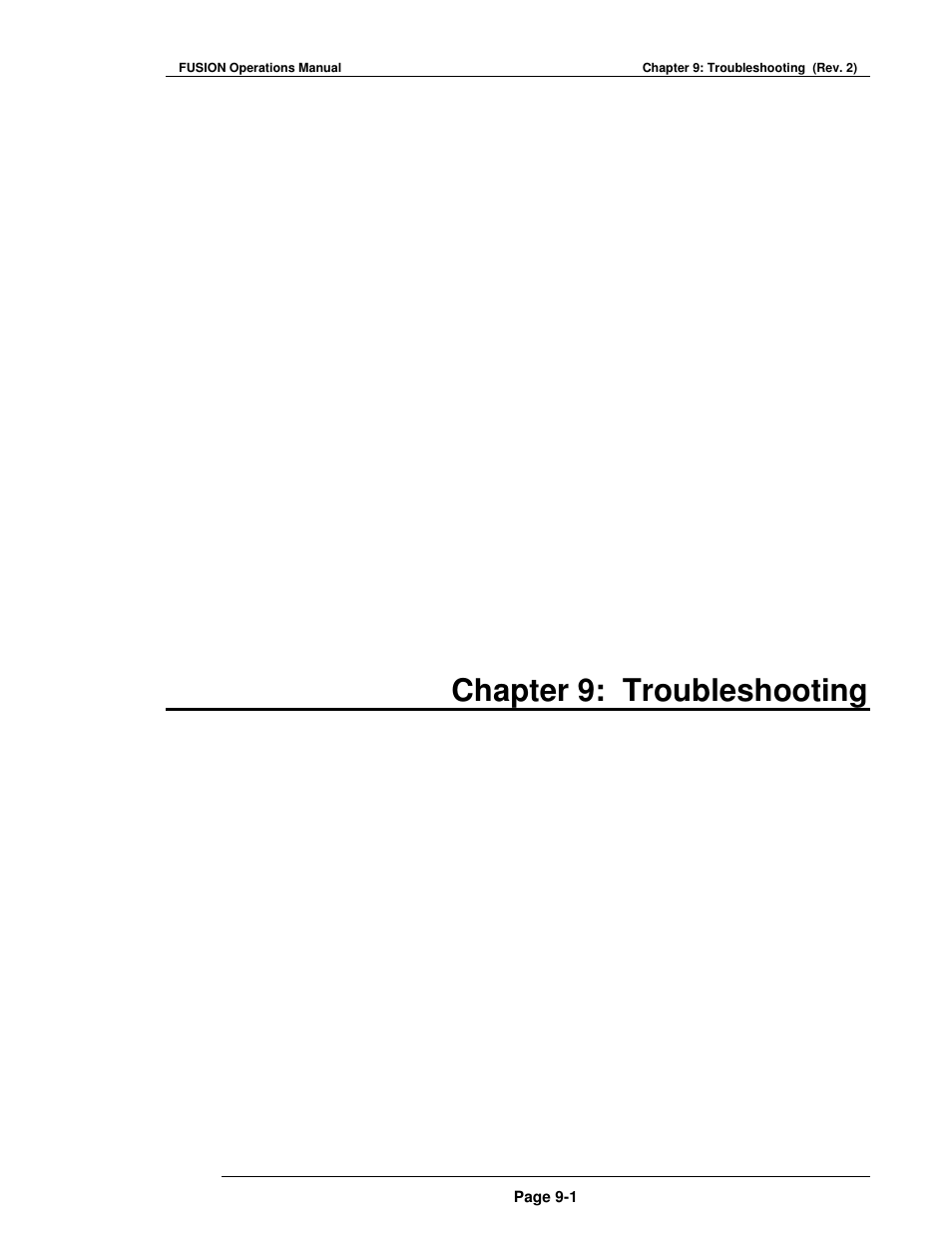 Chapter 9: troubleshooting | FEC FUSIONE-HS-2 User Manual | Page 169 / 183