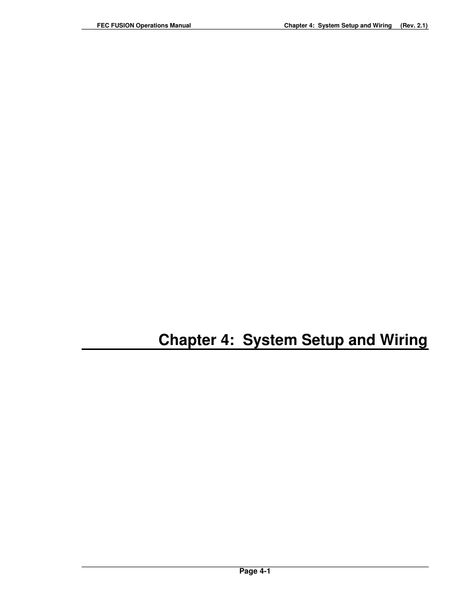 Chapter 4: system setup and wiring | FEC FUSIONE-HS-2 User Manual | Page 39 / 183
