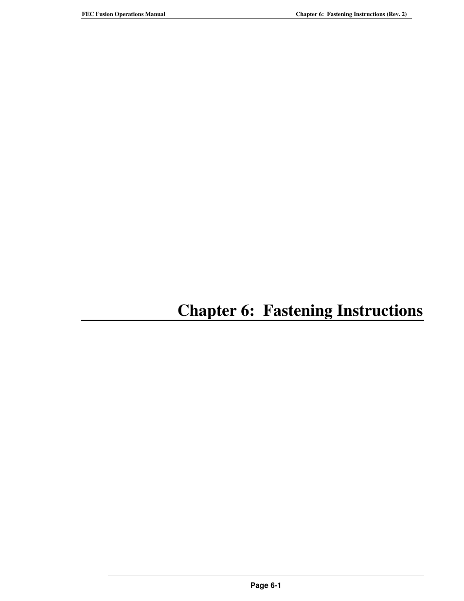Chapter 6: fastening instructions | FEC FUSIONE-HS-2 User Manual | Page 97 / 183